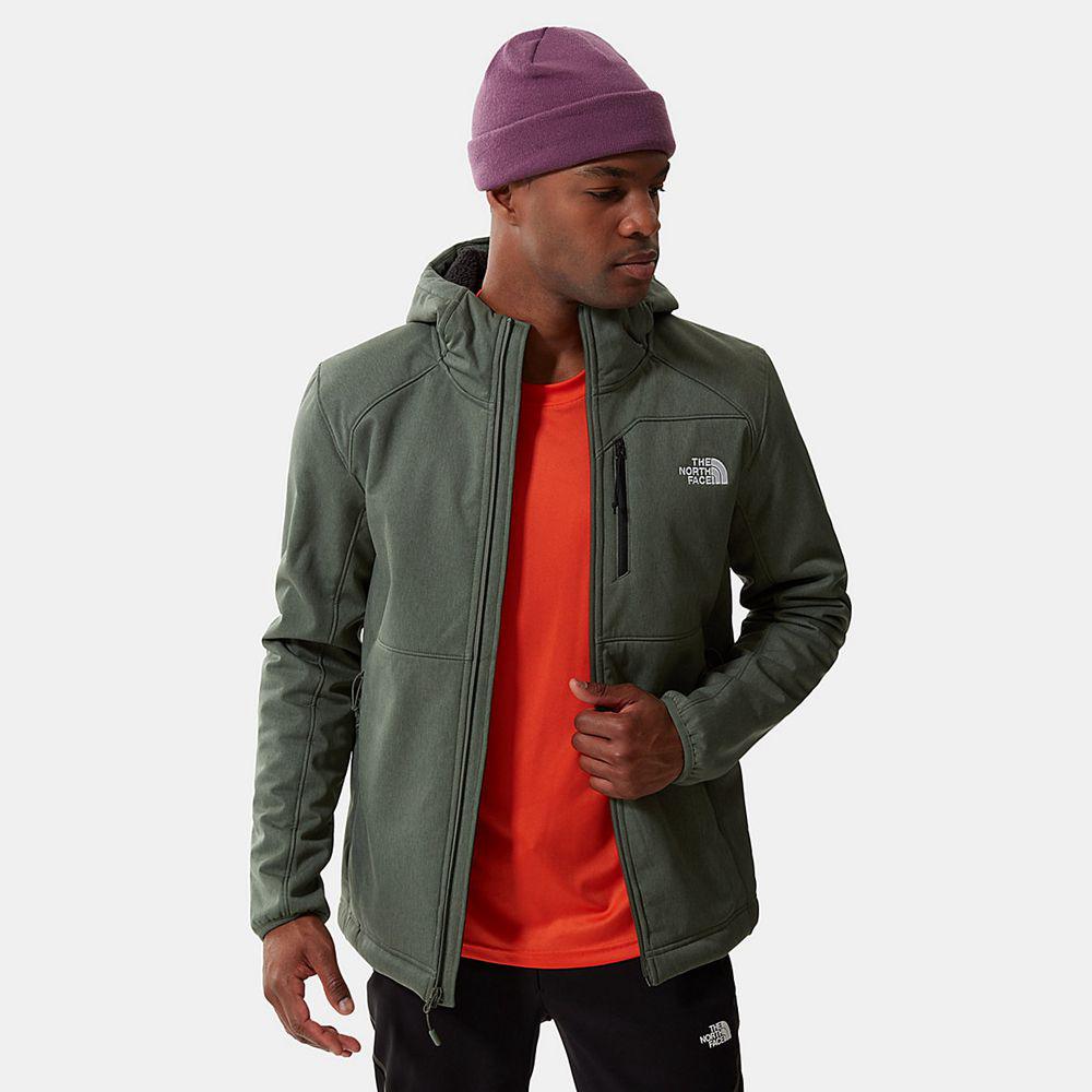 The North Face Quest Hooded Ανδρικα Μπουφάν Softshell - Πρασινο (WKGF69370)